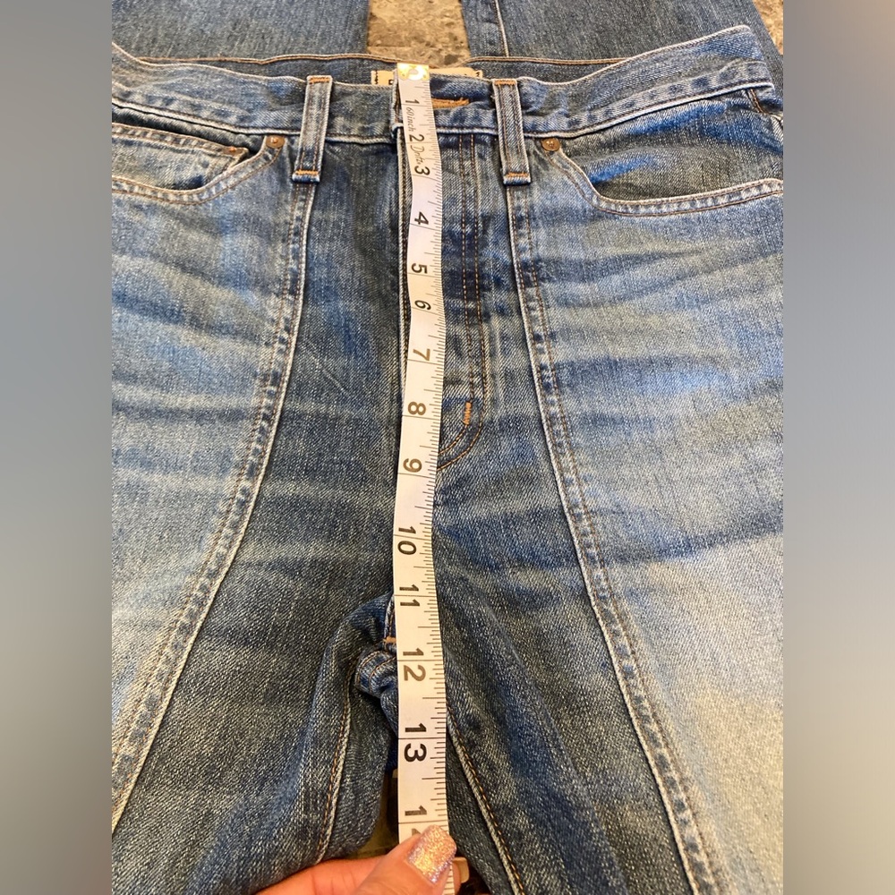 Madewell Rivet & Thread Patch Boy Jeans High-Rise Hippie 70s Womans Size 27 - Picture 13 of 16